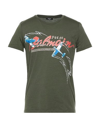 BALMAIN T-shirt Military green 100% Cotton