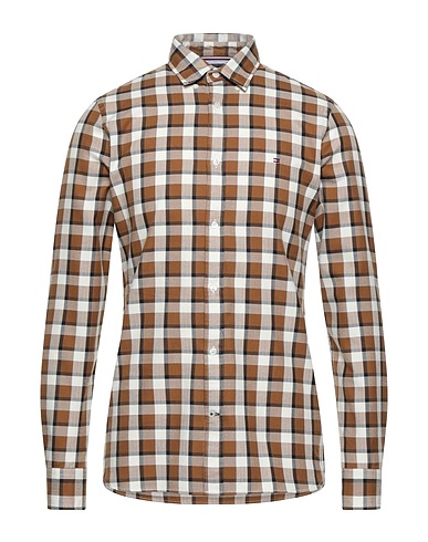 TOMMY HILFIGER Checked shirt Camel 100% Cotton