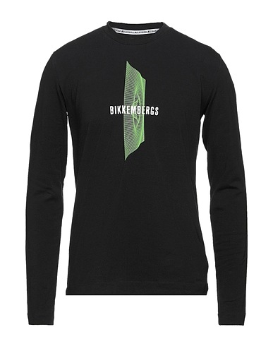BIKKEMBERGS T-shirt Black 94% Cotton, 6% Elastane