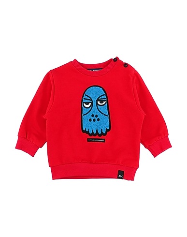 DANIELE ALESSANDRINI Sweatshirt Red 95% Cotton, 5% Elastane