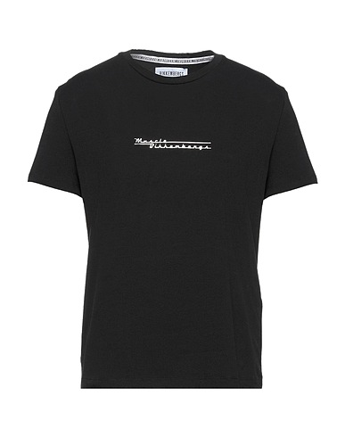 BIKKEMBERGS Basic T-Shirt Black 93% Cotton, 7% Elastane