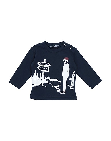 MANUELL & FRANK T-shirt Blue 94% Cotton, 6% Elastane