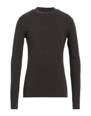 THOM KROM T-shirt Dark brown 47% Cotton, 47% Bamboo, 6% Elastane
