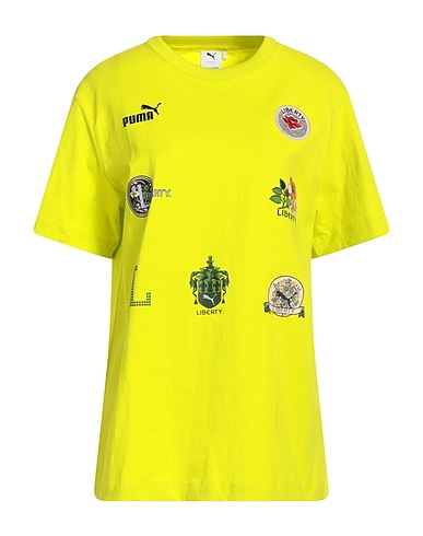 PUMA T-shirt PUMA x LIBERTY Badge Tee
 Lime green 100% Cotton