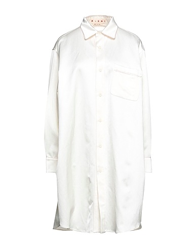 MARNI Shirt dress Ivory 46% Viscose, 32% Cotton, 22% Linen
