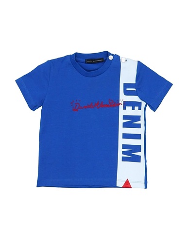 DANIELE ALESSANDRINI T-shirt Bright blue 90% Cotton, 10% Elastane