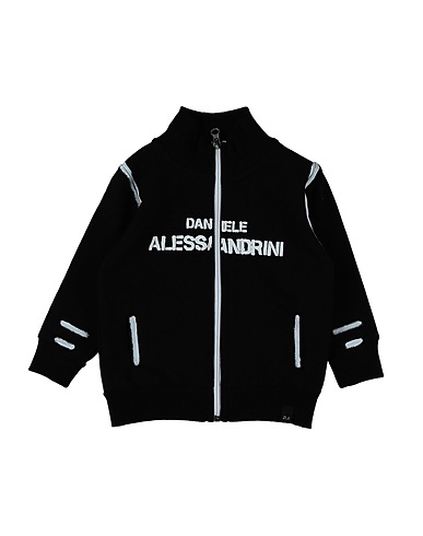 DANIELE ALESSANDRINI Sweatshirt Schwarz 95% Baumwolle, 5% Elastan