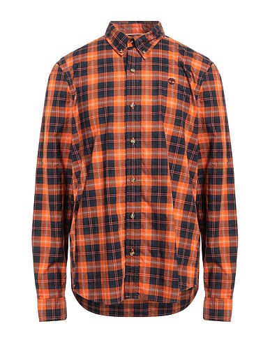 TIMBERLAND Checked shirt Orange 100% Organic cotton