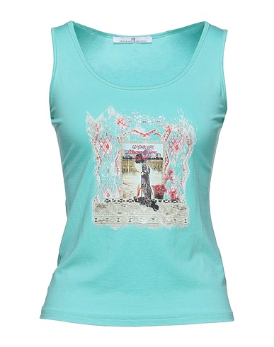 MR MASSIMO REBECCHI Top Turquoise 92% Viscose, 8% Elastane