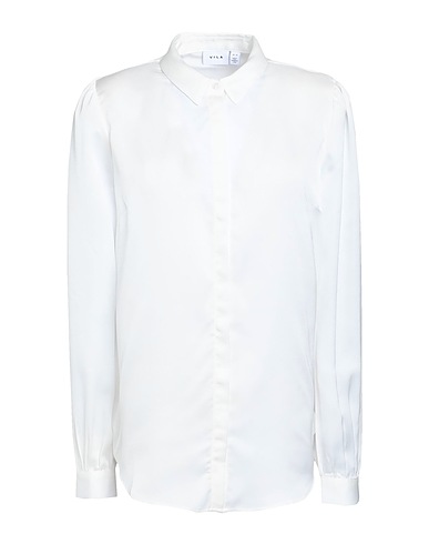 VILA Solid colour shirts & blouses White 100% Recycled polyester