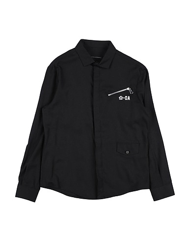 DANIELE ALESSANDRINI Solid color shirts & blouses Black 60% Viscose, 40% Cotton