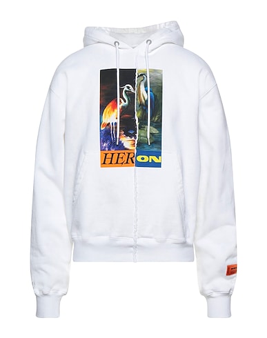 HERON PRESTON Hooded sweatshirt White 100% Cotton, Elastane, Polyester