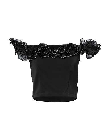MARC ELLIS Off-the-shoulder top Black 98% Polyester, 2% Elastane