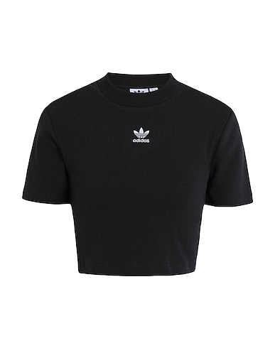 ADIDAS ORIGINALS Crop top TEE Black 45% Cotton, 45% Viscose, 10% Elastane