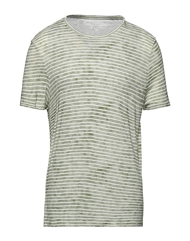 MAJESTIC FILATURES T-shirt Verde militare 70% Viscosa, 30% Lino