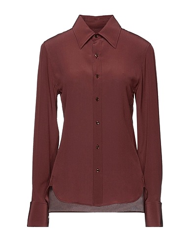 SAINT LAURENT Silk shirts & blouses Brown 100% Silk