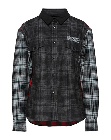 WOOLRICH 柄入りシャツ＆ブラウス 鉛色 ウール 75% / ナイロン 25% / コットン