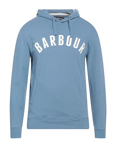 BARBOUR Hooded track jacket  Slate blue 100% Cotton