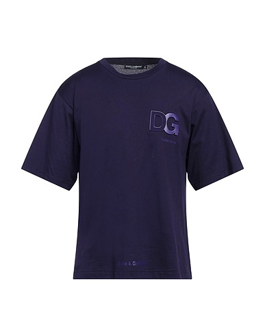 DOLCE&GABBANA Basic T-Shirt Dunkelviolett 100% Baumwolle