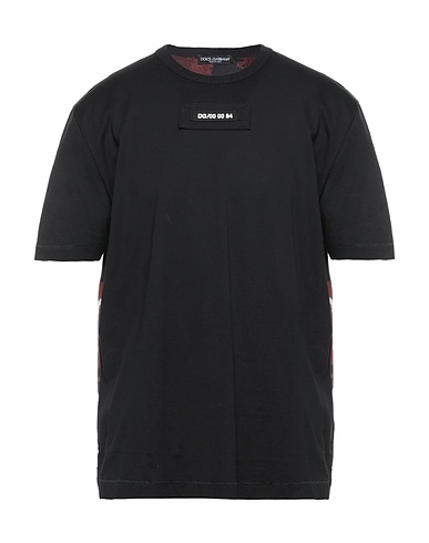 DOLCE&GABBANA T-shirt Black 95% Cotton, 5% Polyamide, Polyurethane, Viscose