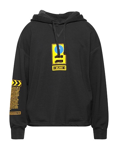 DOLCE&GABBANA Hooded track jacket  Black 100% Cotton, Polyamide