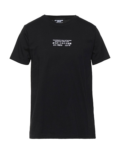 ENTERPRISE JAPAN Basic T-shirt Black 100% Cotton