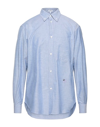 LOEWE Solid color shirt Sky blue 100% Cotton