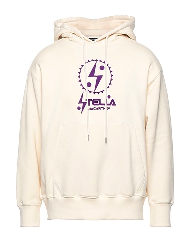 STELLA McCARTNEY MEN Hooded sweatshirt Ivory 100% Cotton, Elastane