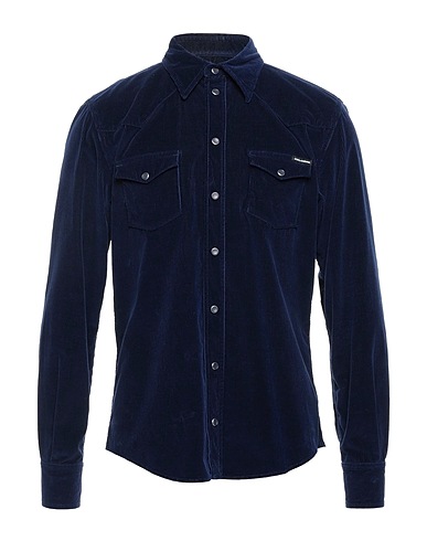 DOLCE&GABBANA Camisa lisa Azul noche 98% Algodón, 2% Elastán