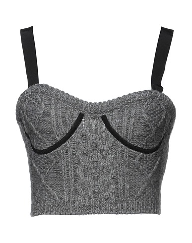 REDValentino Bustier Grey 37% Acrylic, 24% Mohair wool, 19% Polyamide, 12% Cotton, 8% Synthetic fibers