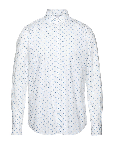 AGLINI Patterned shirt White 97% Cotton, 3% Elastane