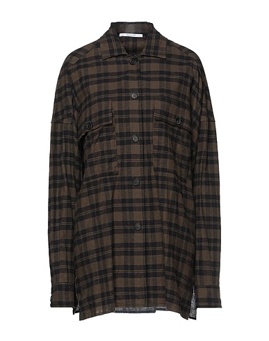 AGLINI Checked shirt Military green 100% Cotton