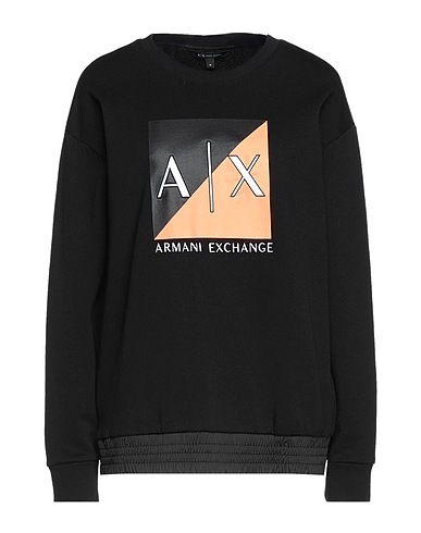 ARMANI EXCHANGE Sweatshirt Black 100% Cotton, Polyester, Elastane