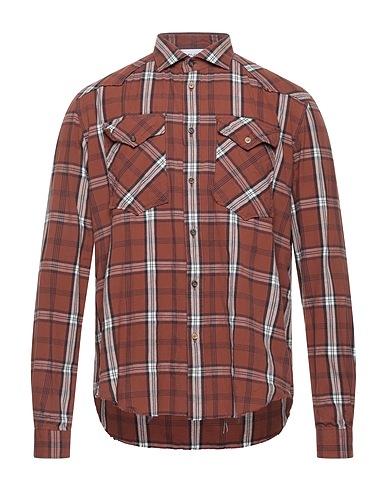 AGLINI Camicia a quadri Marrone 100% Cotone