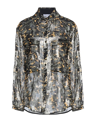 PATRIZIA PEPE Patterned shirts & blouses Black 65% Silk, 35% Metallic fiber
