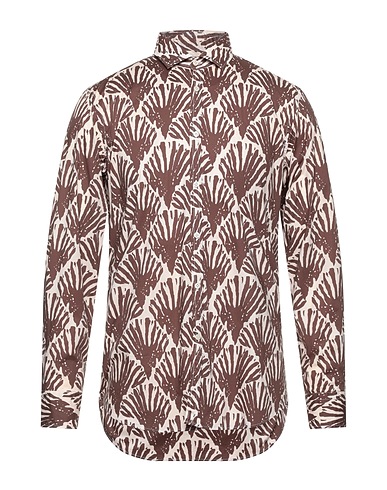 AGLINI Camicia fantasia Testa di moro 97% Cotone, 3% Elastan