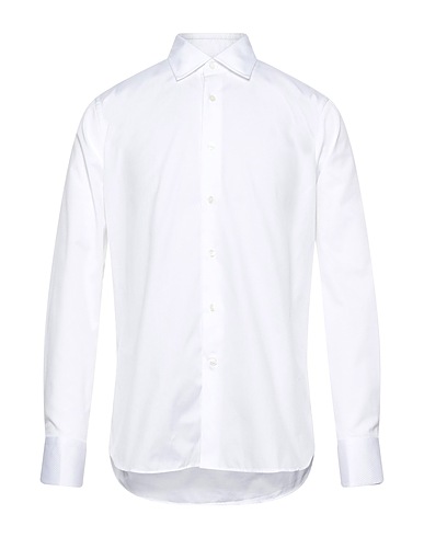 BAGUTTA Solid color shirt White 100% Cotton