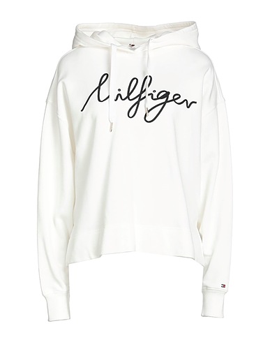 TOMMY HILFIGER Hooded track jacket  White 100% Cotton