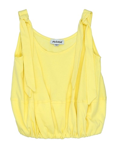 PLEASE T-shirt Yellow 100% Cotton