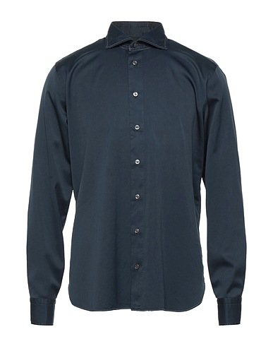 ALBERTELLI Roma Camicia tinta unita Blu notte 100% Cotone