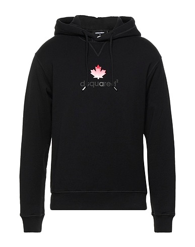 DSQUARED2 Hooded sweatshirt Black 100% Cotton, Elastane