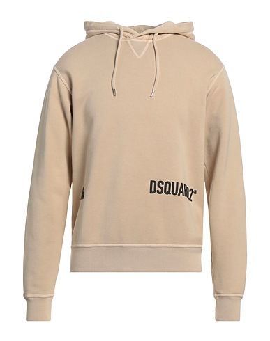 DSQUARED2 Hooded track jacket  Sand 100% Cotton, Elastane