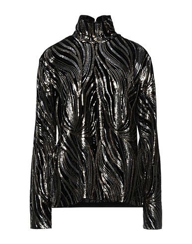 DRIES VAN NOTEN Top Black 90% Polyester, 10% Polyurethane