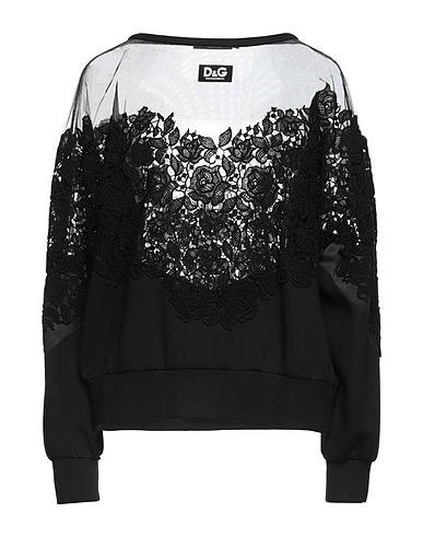 DOLCE&GABBANA Sweatshirt Black 40% Cotton, 35% Polyester, 20% Polyamide, 5% Silk