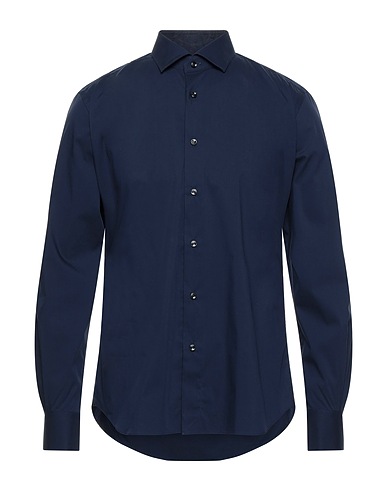 XACUS Solid colour shirt Midnight blue 72% Cotton, 25% Polyamide, 3% Elastane
