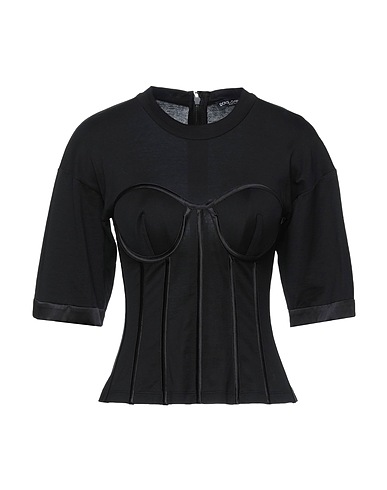 DOLCE&GABBANA T-shirt Black 90% Cotton, 10% Silk, Steel, Iron, Polyester