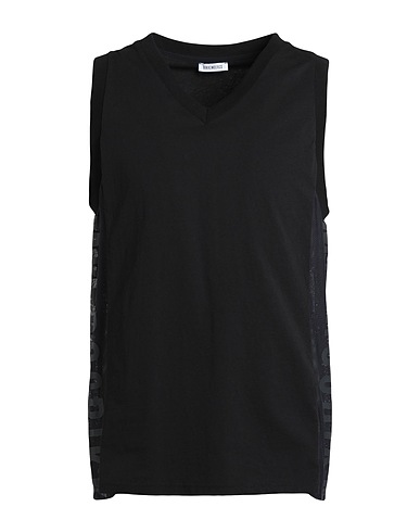BIKKEMBERGS T-shirt Black 100% Cotton, Polyester, Elastane