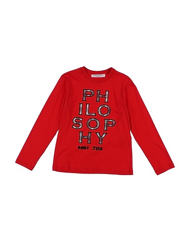 PHILOSOPHY di LORENZO SERAFINI T-shirt Red 94% Cotton, 6% Elastane
