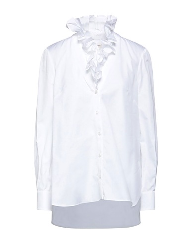 MCQUEEN Solid colour shirts & blouses White 100% Cotton