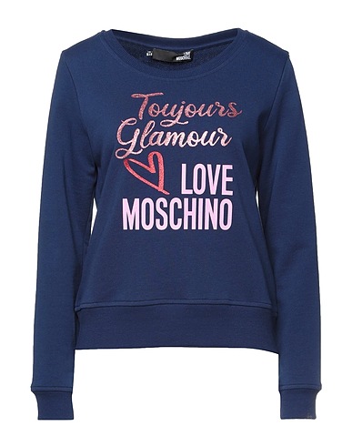 LOVE MOSCHINO Sweatshirt Blue 100% Cotton, Elastane